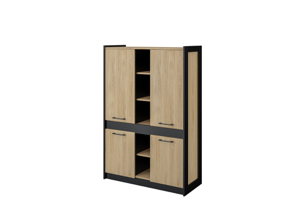 Шкаф комбинированный МН-037-10 МС СТЕНЛИ (Дуб Прованс/Черный) Мебель-Неман