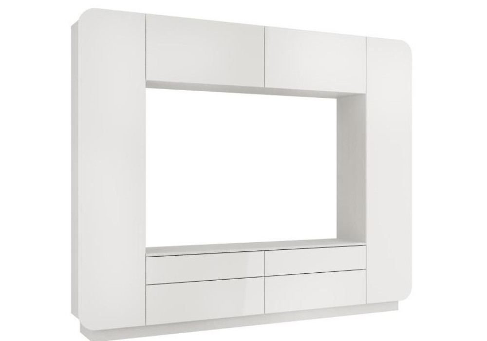 Стенка Лаванда 2 (белый/белый глянец)  фабрика Олмеко 