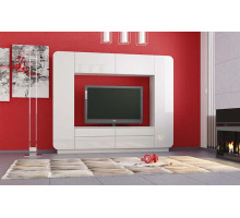 Стенка Лаванда 2 (белый/белый глянец)  фабрика Олмеко 