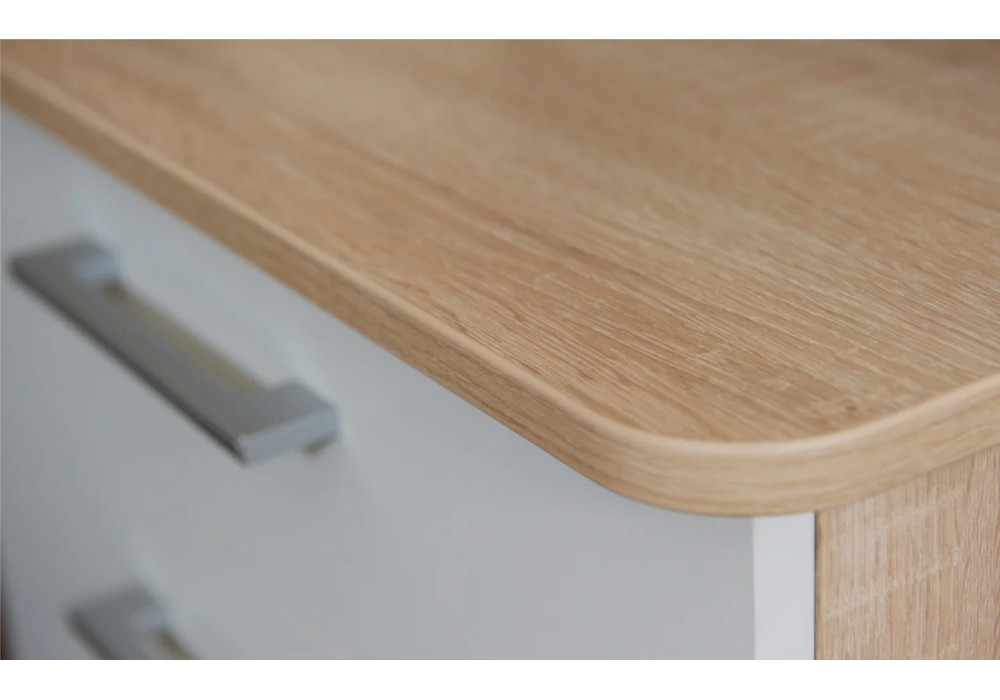 Стол Гарвард угловой с надставкой  левый (Дуб сонома/белый)  фабрика Империал 