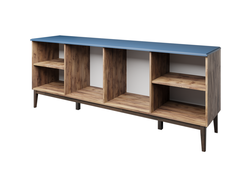 Комод 6 ящиков, 2 двери Гориция (Таксус / Лак Сапфировый) фабрика Браво Мебель