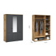 Распашной шкаф Лацио Сканди 3дв с зеркалом (Вотан/сканди графит) фабрика Империал 