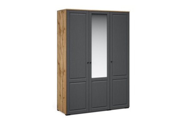Распашной шкаф Лацио Сканди 3дв с зеркалом (Вотан/сканди графит) фабрика Империал 