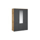 Распашной шкаф Лацио Сканди 3дв с зеркалом (Вотан/сканди графит) фабрика Империал 