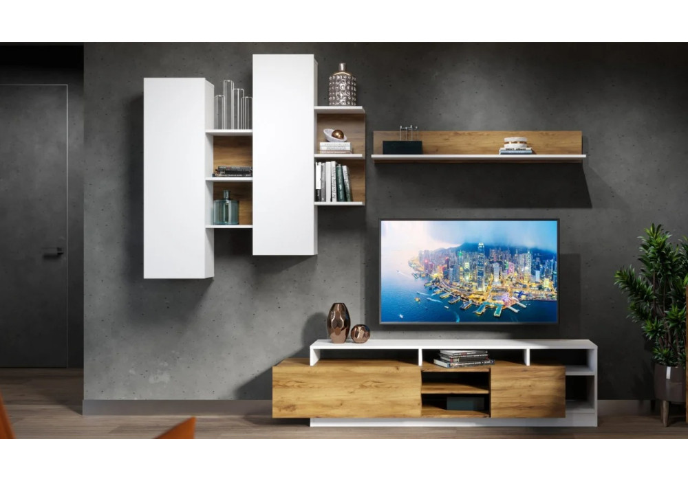 Гостиная Невио 2 (Дуб крафт золотой/белый) фабрика Империал 