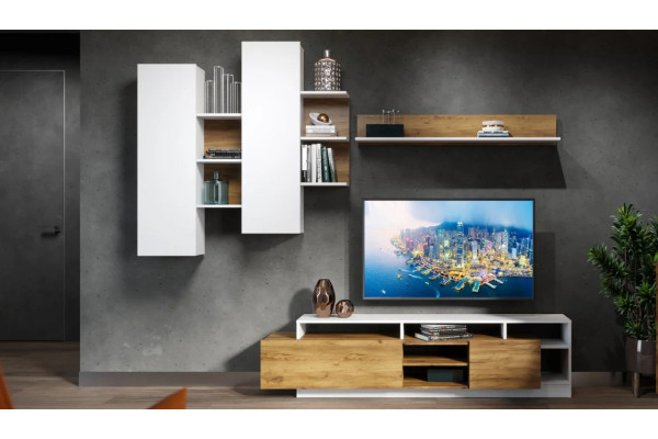 Гостиная Невио 2 (Дуб крафт золотой/белый) фабрика Империал 