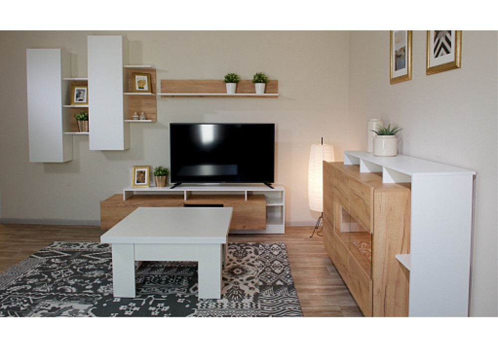 Гостиная Невио 2 (Дуб крафт золотой/белый) фабрика Империал 