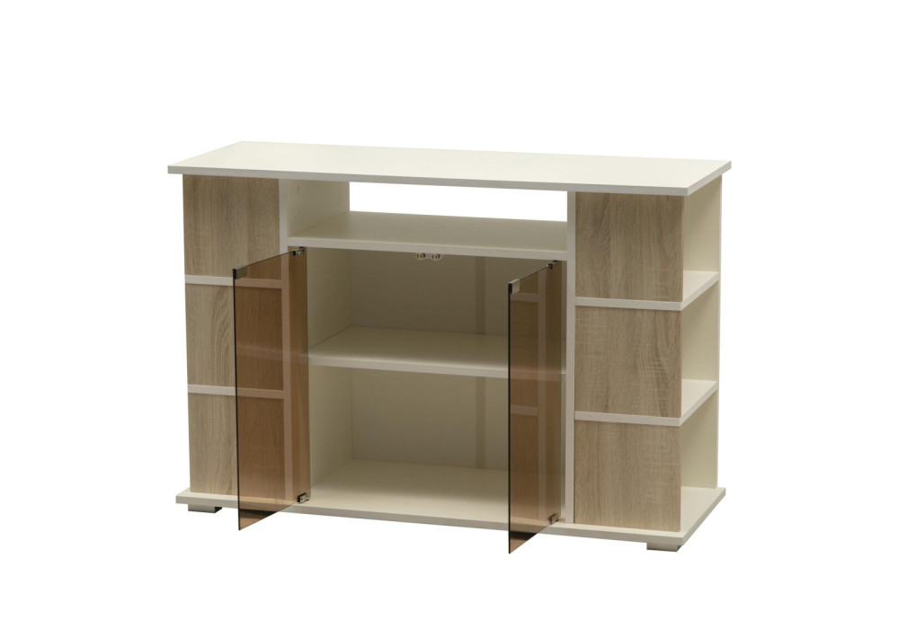 ТУМБА ПОД ТВ ВИСТА 15 (БЕЛЫЙ/ДУБ СОНОМА)  Фабрика Олмеко