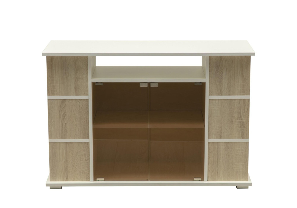 ТУМБА ПОД ТВ ВИСТА 15 (БЕЛЫЙ/ДУБ СОНОМА)  Фабрика Олмеко