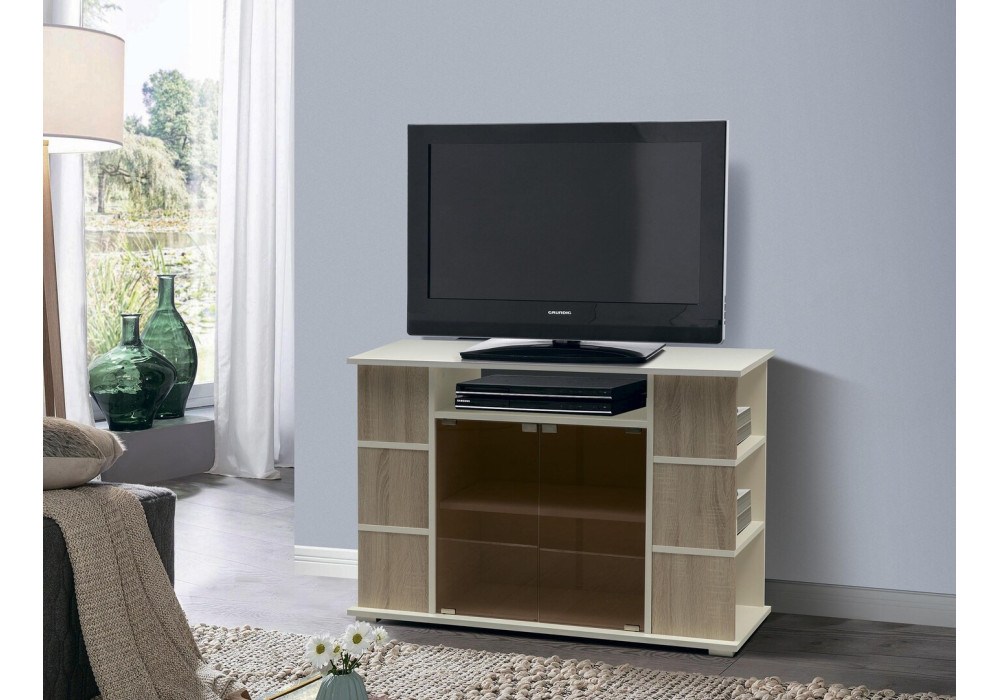 ТУМБА ПОД ТВ ВИСТА 15 (БЕЛЫЙ/ДУБ СОНОМА)  Фабрика Олмеко