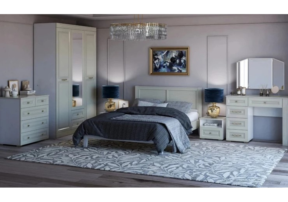 Прикроватная тумба Олимп (Холодный серый/Фисташковый) фабрика Браво Мебель