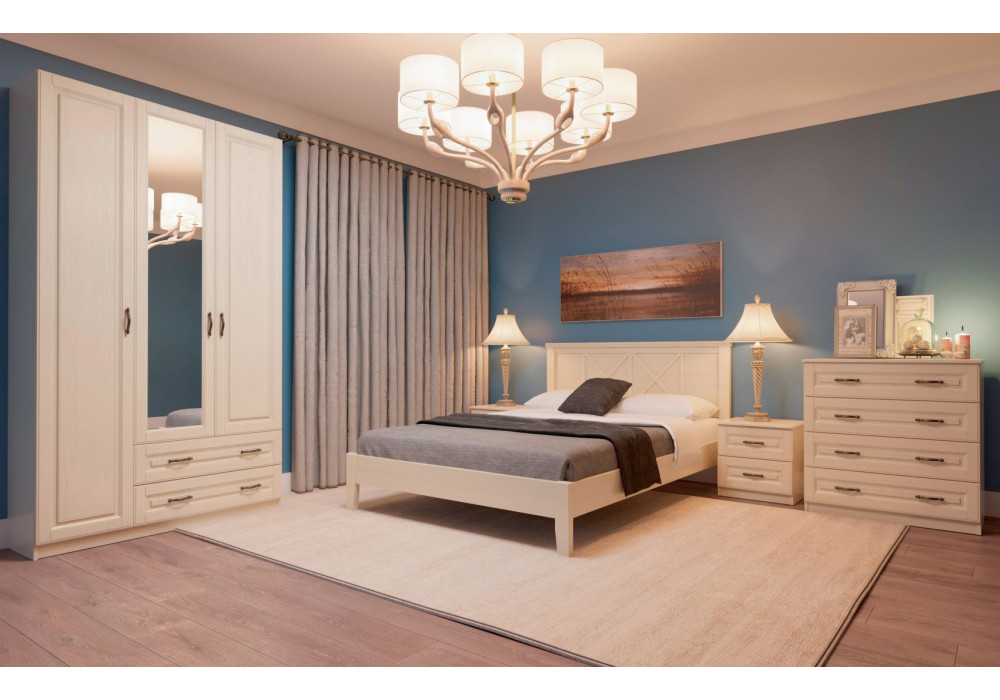 Модульная спальня  Кантри  (Слоновая кость ) фабрика Браво Мебель