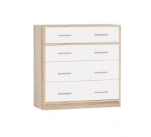 Комод 4 ящика Стелс  (Дуб сонома/белый)  фабрика Империал 