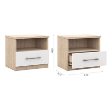 Прикроватные тумбы (2 шт) Аврора  (Дуб сонома/белый)  фабрика Империал 