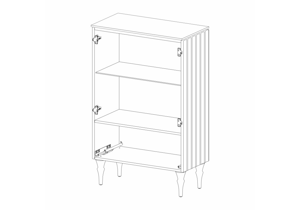 Шкаф комбинированный МН-043-01 МС ЛОРЕНСО (Белый натуральный/Белый) Мебель-Неман