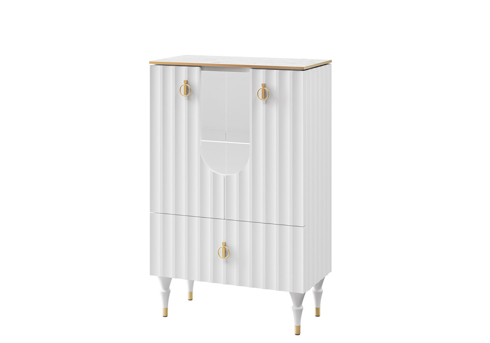 Шкаф комбинированный МН-043-01 МС ЛОРЕНСО (Белый натуральный/Белый) Мебель-Неман