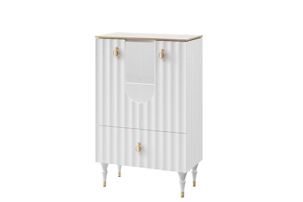 Шкаф комбинированный МН-043-01 МС ЛОРЕНСО (Белый натуральный/Белый) Мебель-Неман