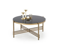 Стол журнальный HALMAR ISMENA черный/золотой, 80/41