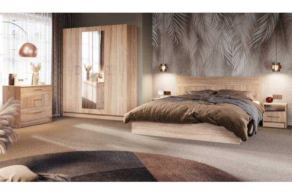 Модульная спальня Антария с 4-х дверным шкафом   (дуб сонома )  фабрика Империал 