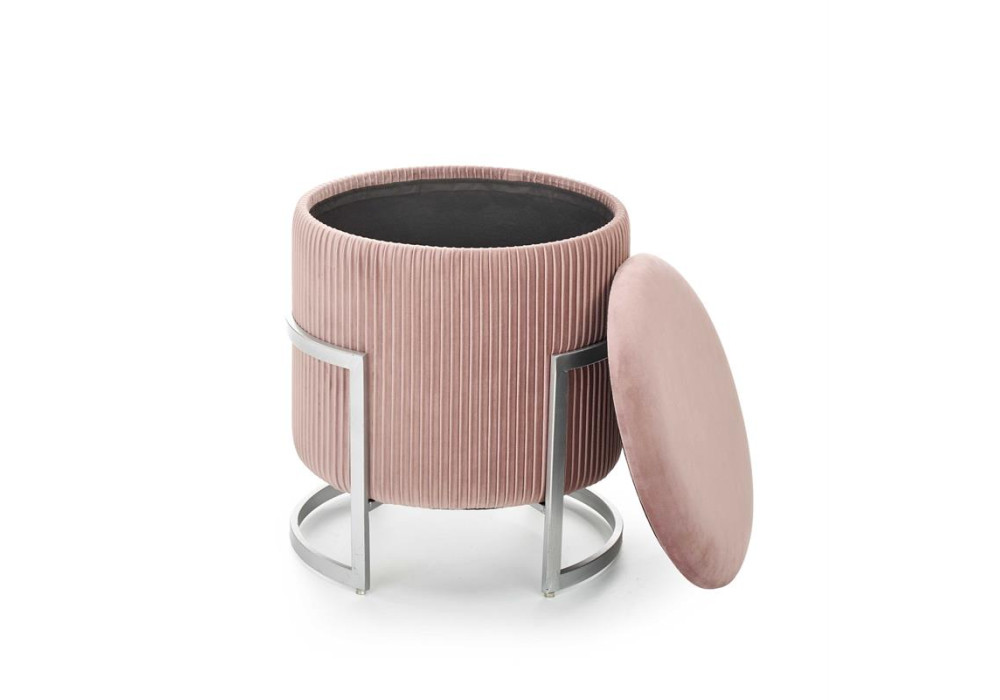 Пуф HALMAR CRICKET (светло-розовый/хром)