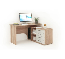 Стол Гарвард угловой 130х120 правый (Дуб сонома/белый)  фабрика Империал 