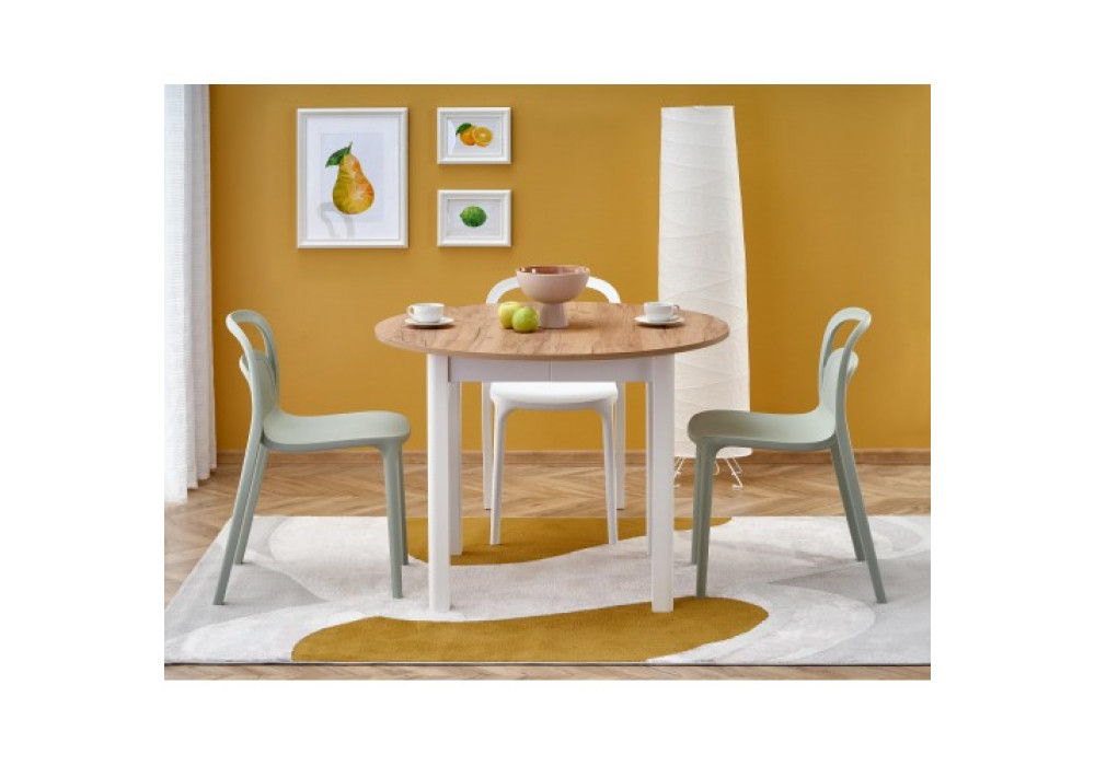 Стол обеденный HALMAR RINGO раскладной, дуб крафт/белый, 102-142/102/76