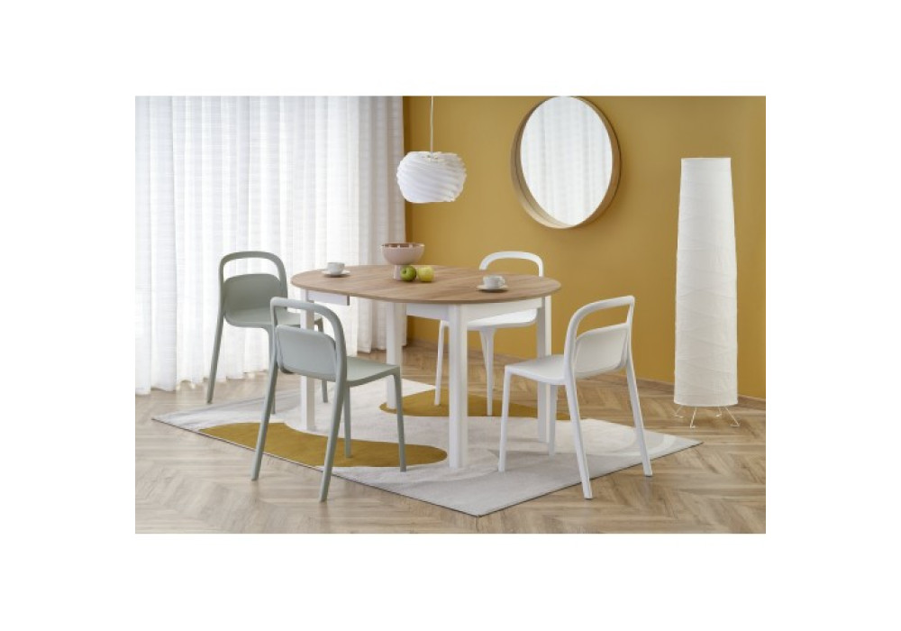 Стол обеденный HALMAR RINGO раскладной, дуб крафт/белый, 102-142/102/76