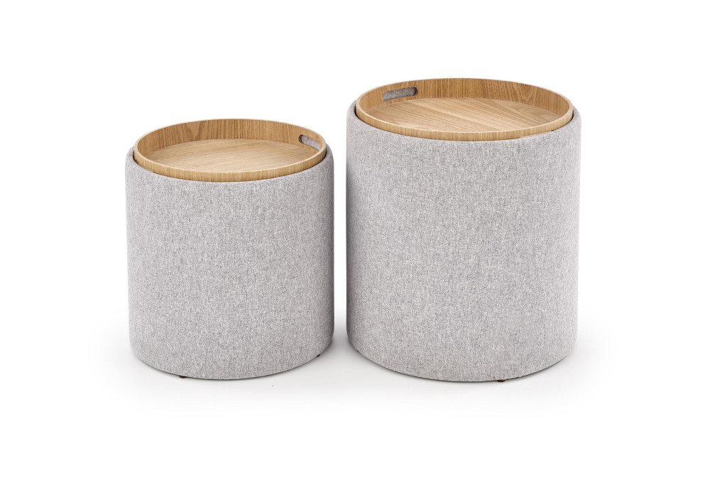 Комплект HALMAR AVIKO (2 пуфа) светло-серый