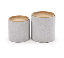 Комплект HALMAR AVIKO (2 пуфа) светло-серый