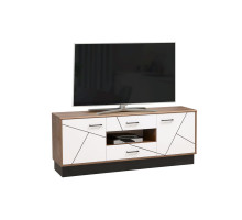 ТВ-тумба 54.04 Гамма 1600  (таксония/черный/ПВХ белый) Фабрика Олмеко