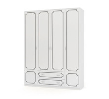 Шкаф ШР-4 без зеркал  (Лак белый жемчуг)  фабрика  Браво мебель