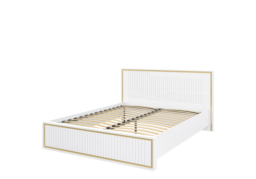 Кровать МН-042-18-180 МС ЛЮКСОР (Белый глянец/белый) Мебель-Неман