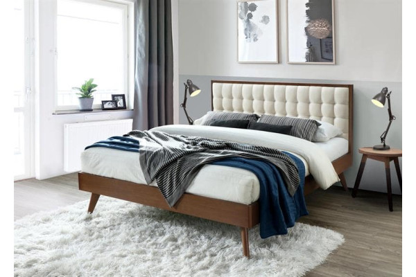 Кровать HALMAR SOLOMO бежевый/орех, 160/200