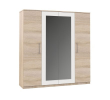 Шкаф 4-х дверный Аврора  (Дуб сонома/белый)  фабрика Империал 