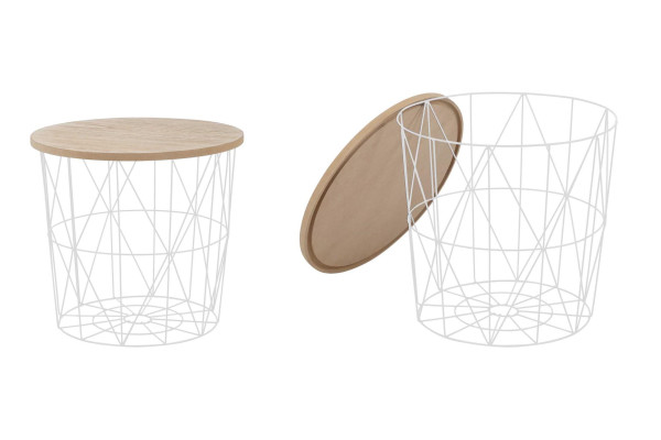 Стол журнальный HALMAR MARIFFA натуральный/белый, 42/41