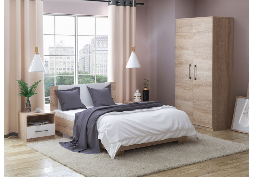 Модульная спальня Аврора вар.1  (Дуб сонома/белый)  фабрика Империал 