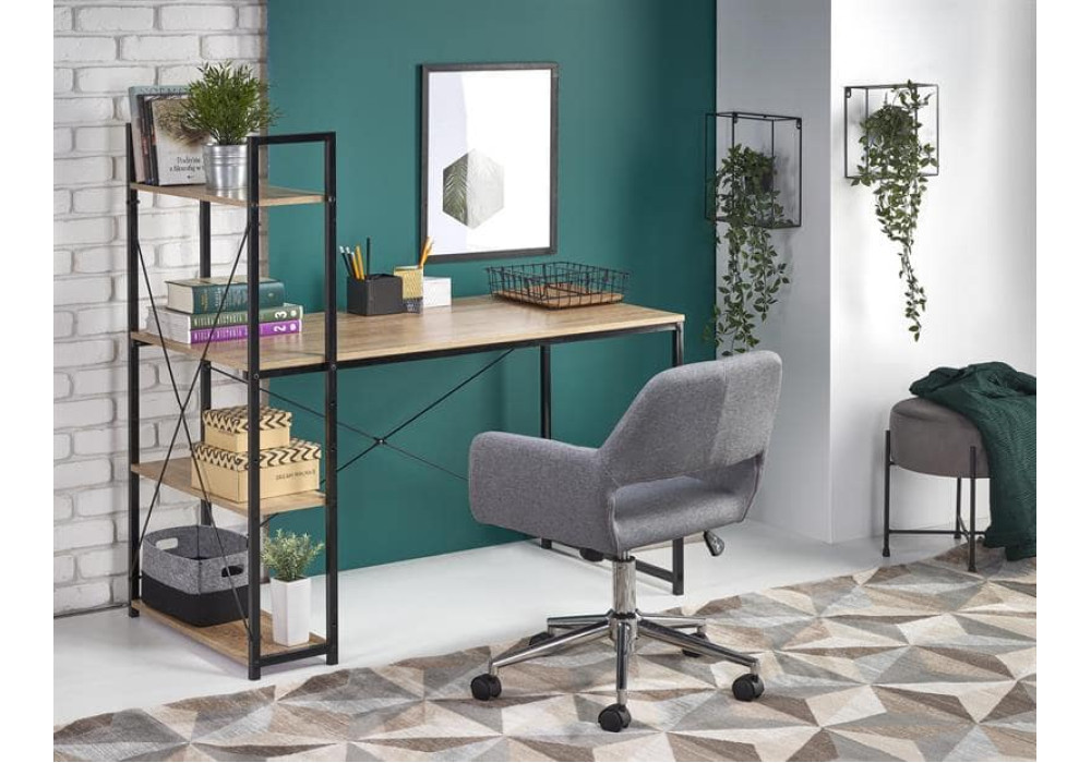 Стол компьютерный Halmar NARVIK B1 (дуб сонома/черный)