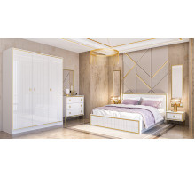 Спальня МС ЛЮКСОР (Белый глянец/белый) Мебель-Неман