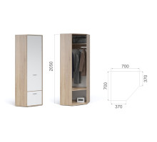 Угловой шкаф Виола  (Сонома/белый)  фабрика Империал 