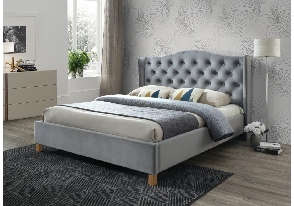 Кровать SIGNAL ASPEN VELVET серый, 160/200