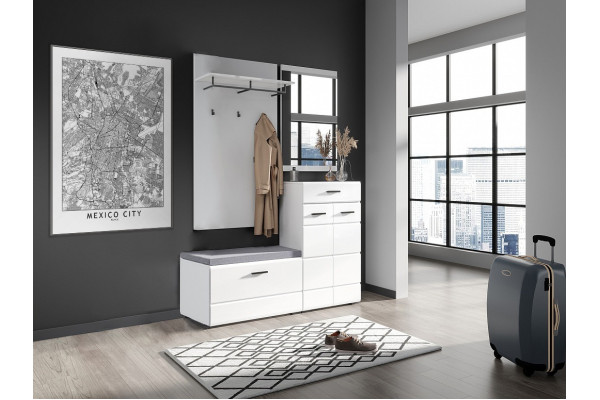 Модульная прихожая Йорк Вар-4 (белый/белый глянец)  фабрика Империал 