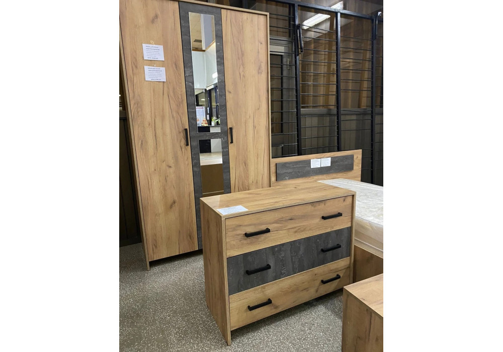  Модульная спальня NN-Мебель  МСП 1 (Дуб Золотой/Камень темный)