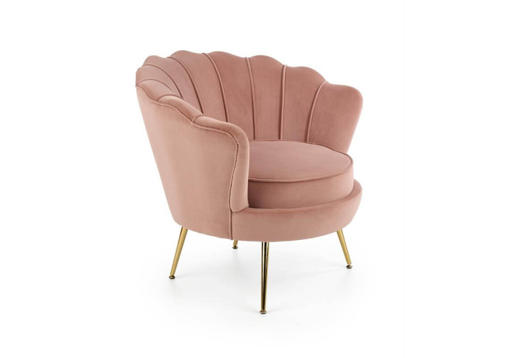 Кресло HALMAR AMORINITO светло-розовый/золотой