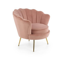 Кресло HALMAR AMORINITO светло-розовый/золотой