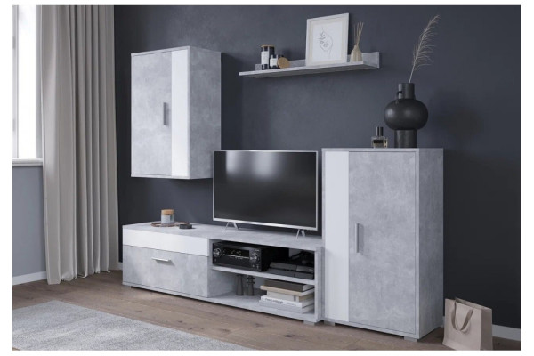 Гостиная Neo - 4 (Бетон / Белый платинум) фабрика Интерлиния