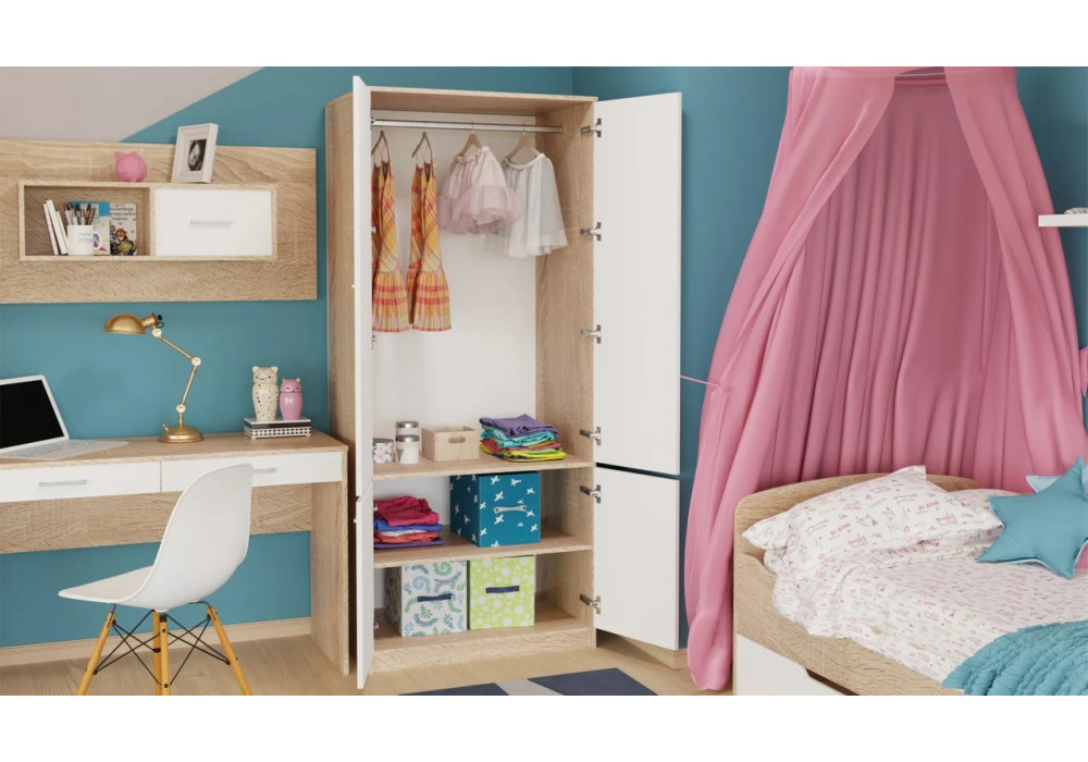 Модульная детская "Стелс" Вариант 3 (Дуб сонома/белый) фабрика Империал 