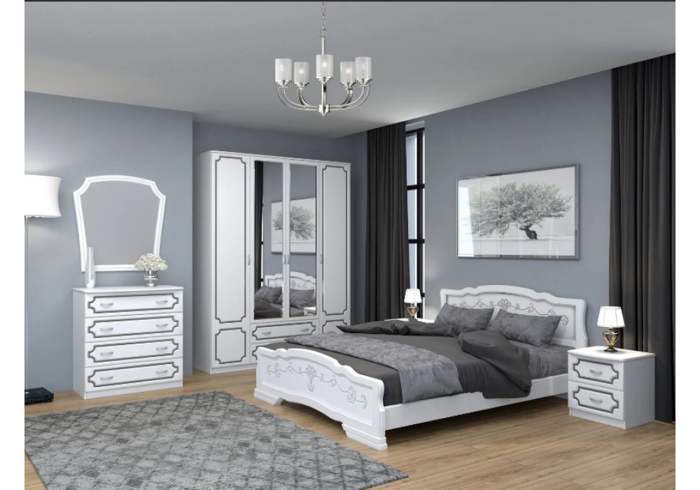 Шкаф ШР-3 трехдверный  Лакированный жемчуг  фабрика  Браво мебель