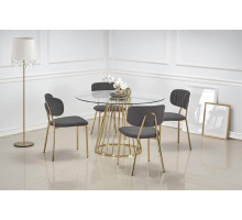 Стол обеденный HALMAR LIVERPOOL прозрачный/золотой, 120/75