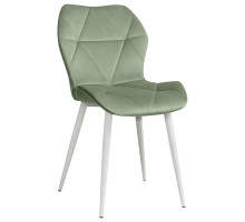 СТУЛ ОЛМЕКО ДОРА (ВЕЛЮР ТЕНЕРИФЕ НЕФРИТ/БЕЛЫЙ)