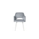 Стул "БЕРТА" (ВЕЛЮР ТЕНЕРИФЕ ГРЕЙ/ ЦВЕТ (МЕТАЛЛ): БЕЛЫЙ) Олмеко